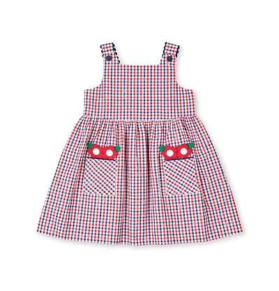 Florence Eiseman Big Girls Plaid Seersucker Dress With Flowers