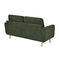 Streamdale Furniture 67.7" Wide Mid-Century Modern Upholstered Tufted Loveseat Sofa With Wooden Legs