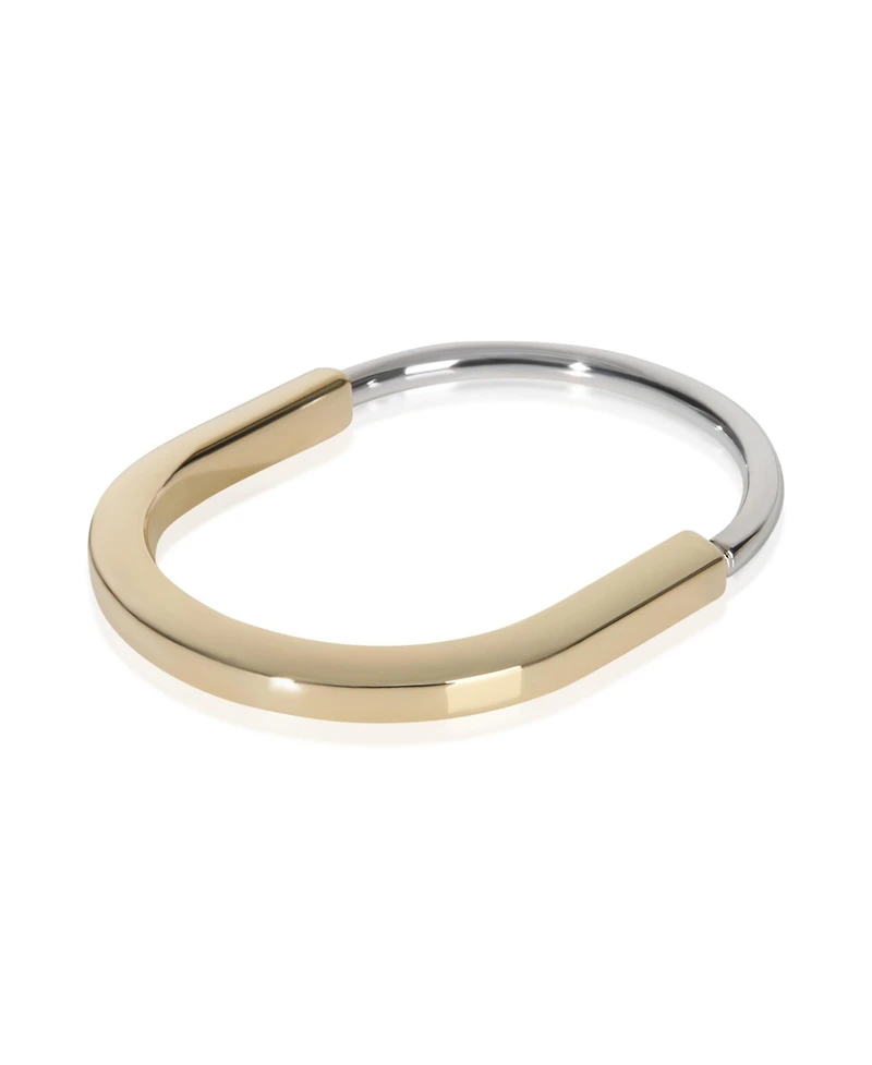 Pre-Owned Tiffany & Co White Gold and Yellow Gold Lock Bangle Bracelet