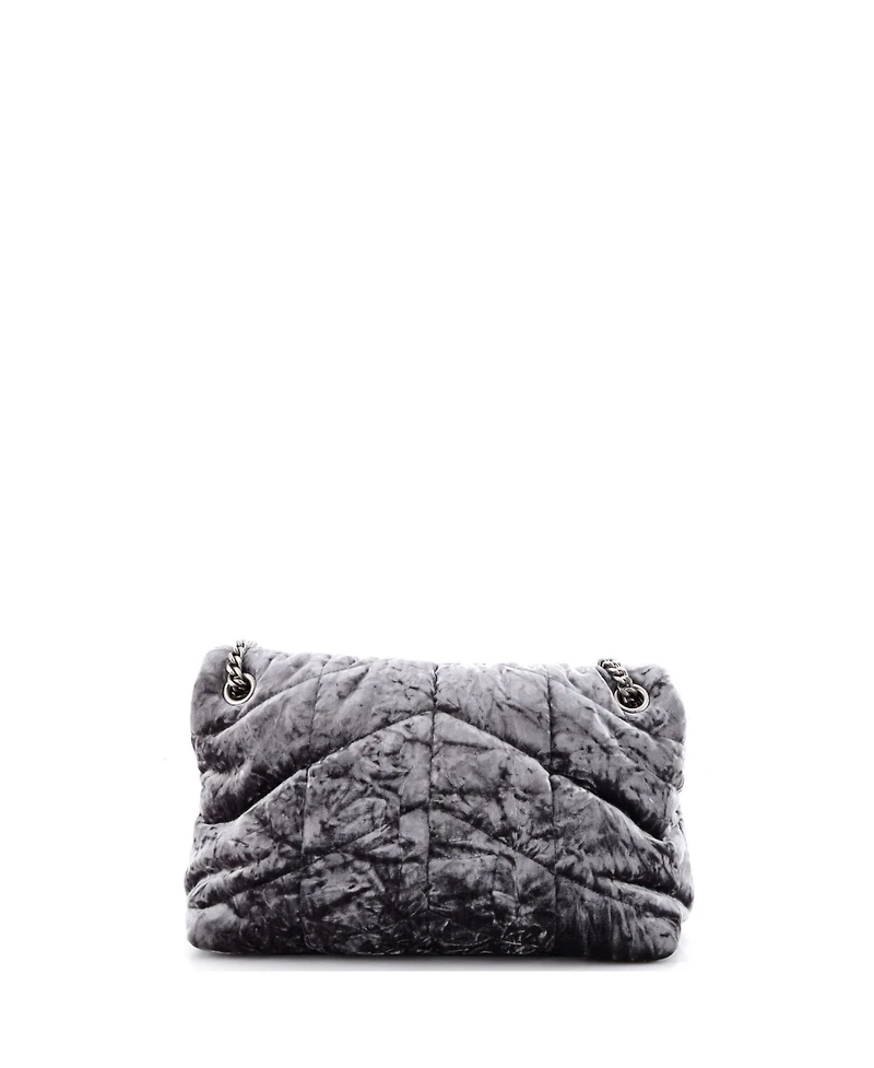 Pre-Owned Saint Laurent Small Loulou Puffer Shoulder Bag Quilted Velvet