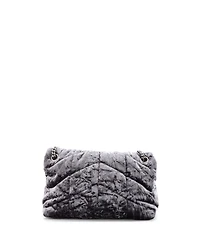 Pre-Owned Saint Laurent Small Loulou Puffer Shoulder Bag Quilted Velvet