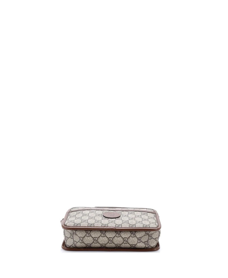 Pre-Owned Gucci Mini Interlocking G Patch Camera Bag Gg Coated Canvas