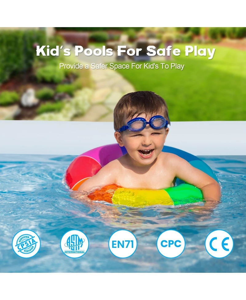 Gnuadz 120Inch Inflatable Pool Rectangular Pvc Blow-up Backyard Summer Fun