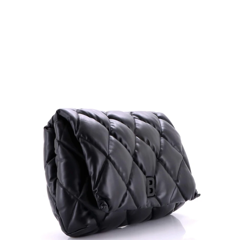 Pre-Owned Balenciaga Large Touch Clutch Quilted Puffy Leather