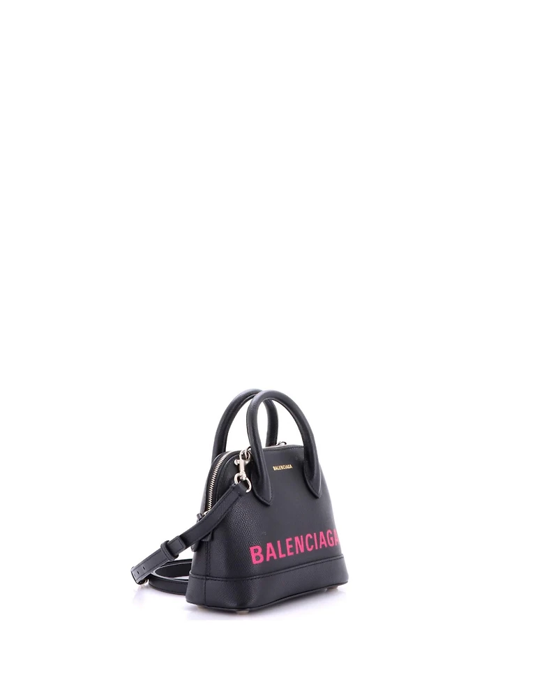 Pre-Owned Balenciaga Xxs Logo Ville Bag Leather