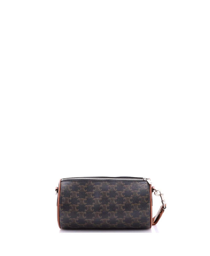 Pre-Owned Celine Logo Cylinder Bag Triomphe Coated Canva