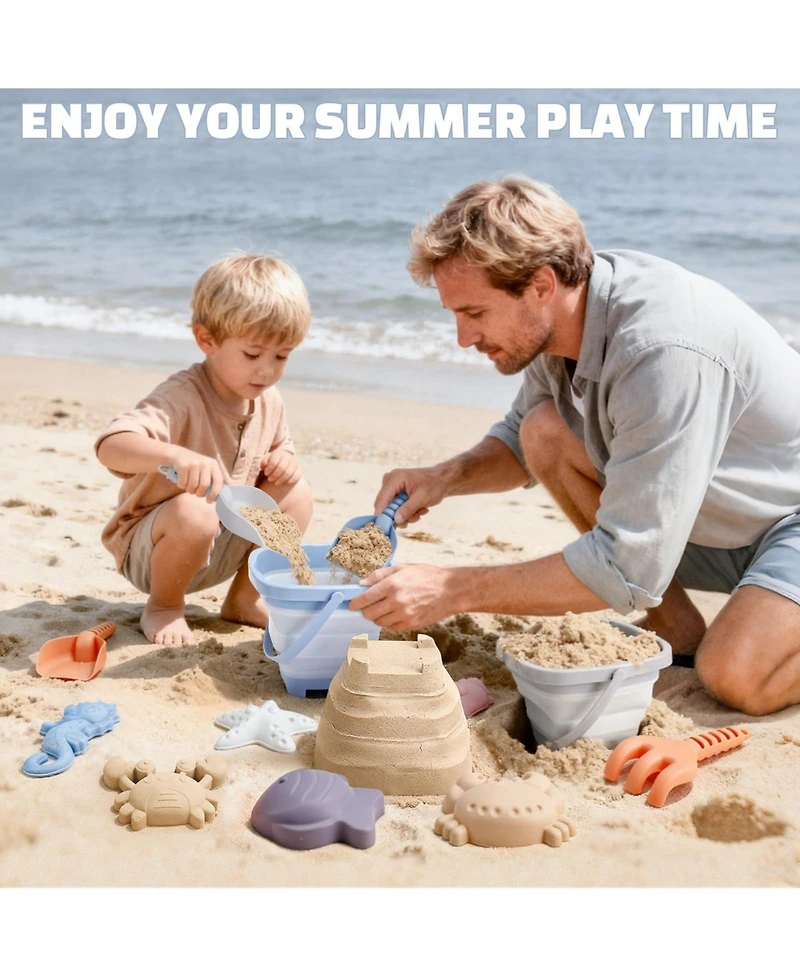 Gnuadz Beach Toys Sand Buckets Molds Mesh Bag Kids Sandbox