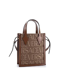 Pre-Owned Versace Mini Allover Logo Convertible Tote Printed Canvas