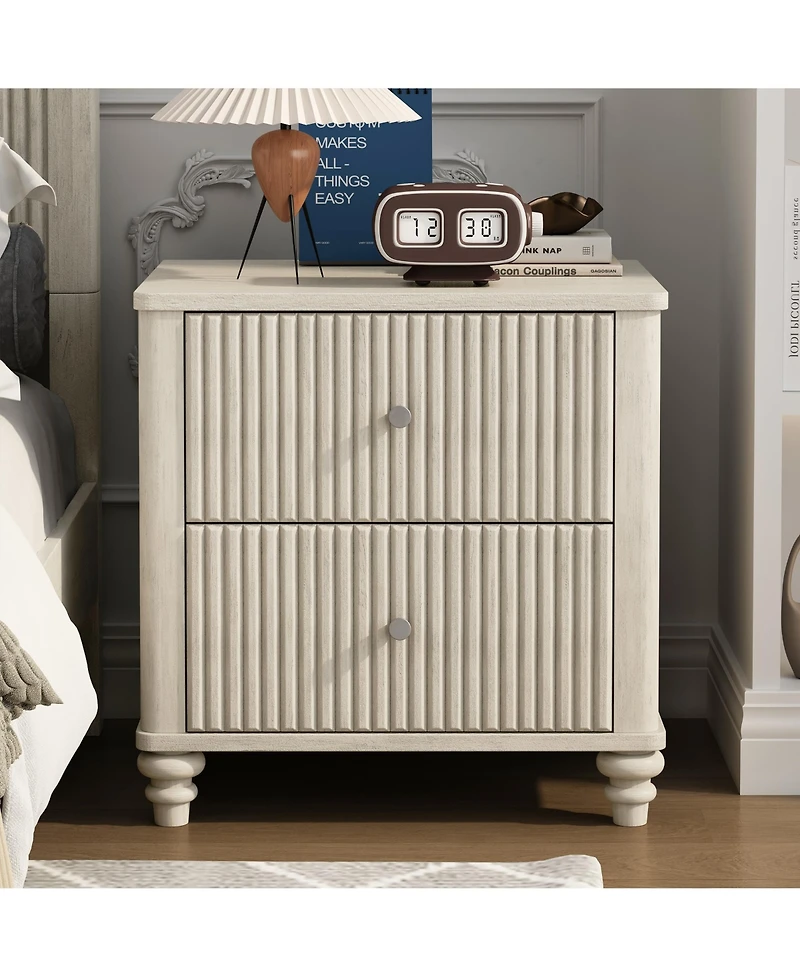 sumyeg 21.65" Wood Storage Cabinet with Metal Handle