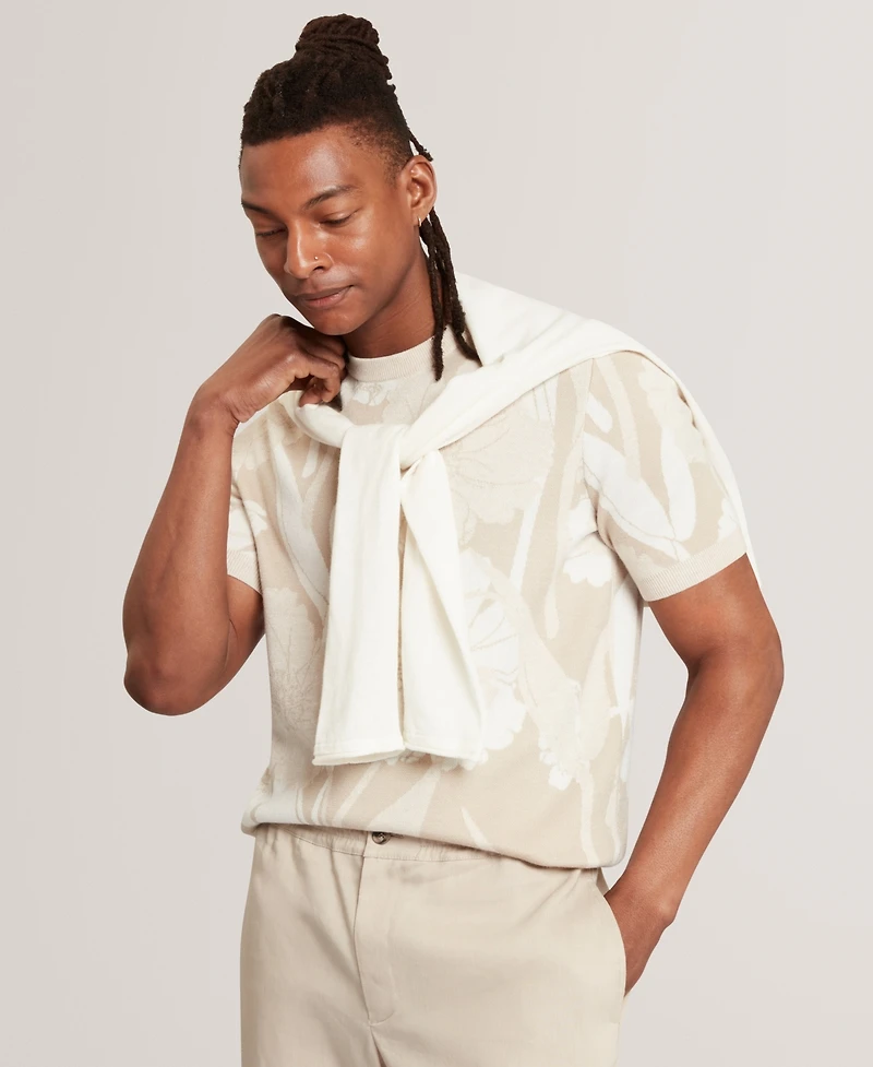 Ted Baker Men's Jacquard Floral Print Short-Sleeve T-Shirt