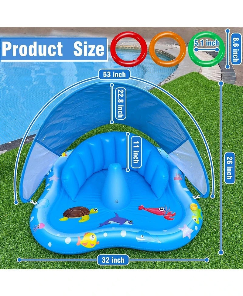 Gnuadz Play Mat Sprinkler Inflatable Pool Float Rings Backyard Water Toys