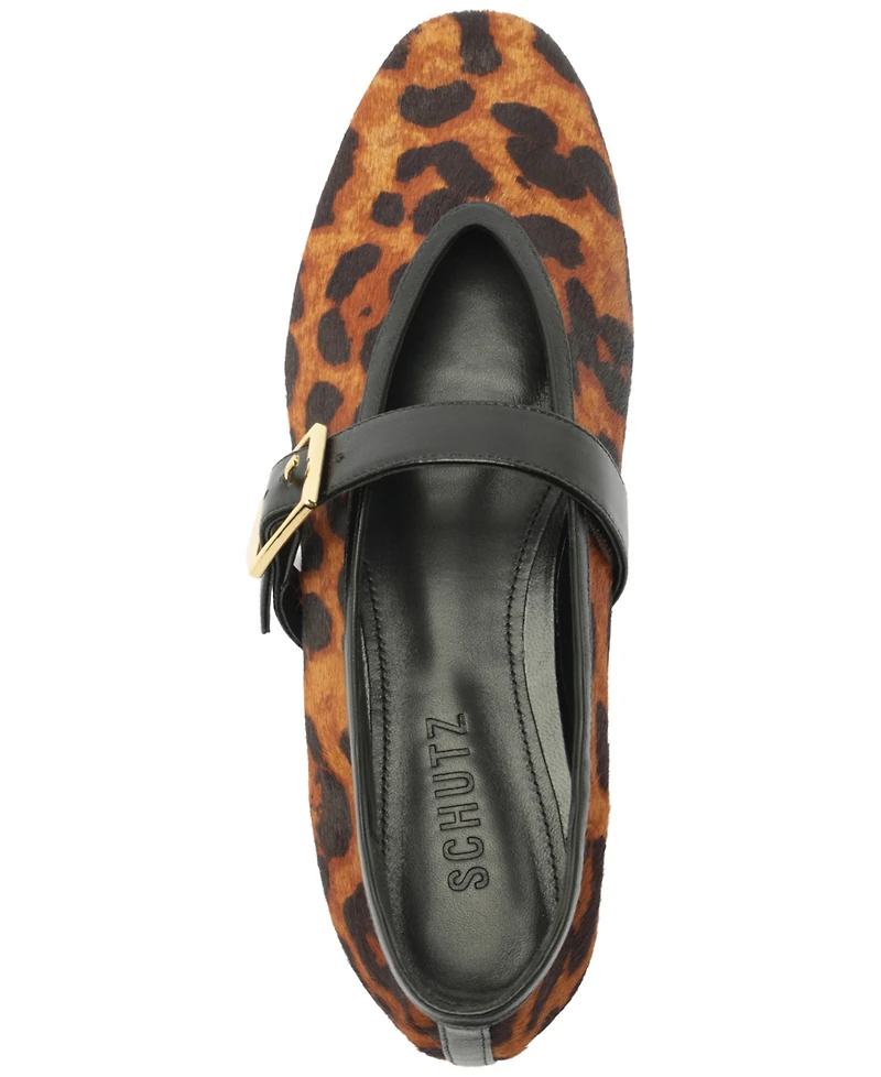 Schutz Women's Vick Buckle Square Toe Flats