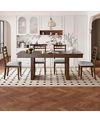 Streamdale Furniture Farmhouse Extendable Dining Set with 4 Chairs
