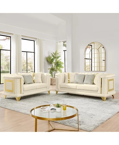 Streamdale Furniture Velvet Luxury Sofa Set