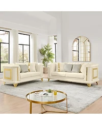 Streamdale Furniture Velvet Luxury Sofa Set