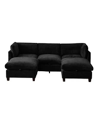 Streamdale Furniture Chenille 96.5" U-Shape Sectional Sofa with Storage