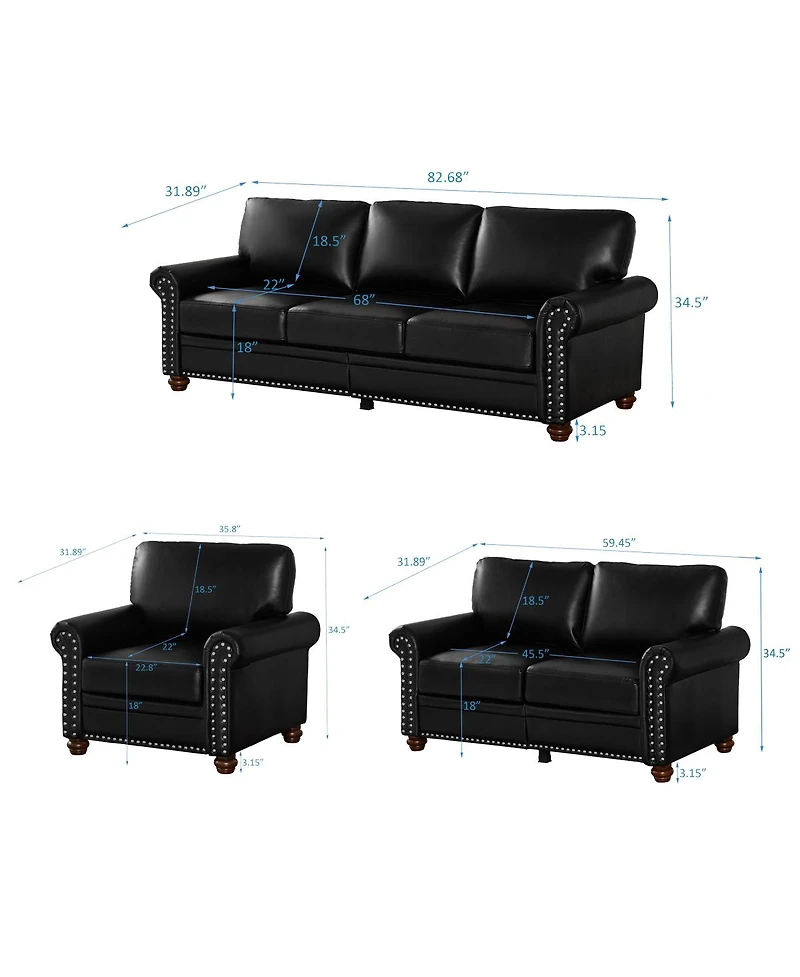 Streamdale Furniture Living Room Sofa with Storage Sofa Sectional Faux Leather