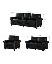 Streamdale Furniture Living Room Sofa with Storage Sofa Sectional Faux Leather