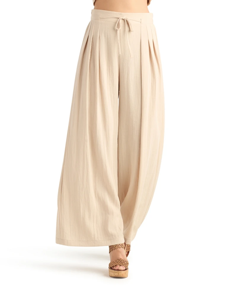 Bcx Women's Gauze Tie-Waist Pull-On Pants