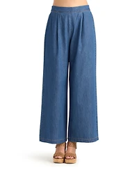 Bcx Women's Denim Wide-Leg Pull-On Pants