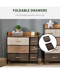 Homcom 7-Drawer Dresser, 3-Tier Tower Unit with Steel Frame