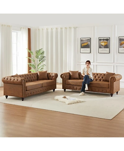 Streamdale Furniture Modern 3-Seat Combo Sofa Wood Frame and Feet