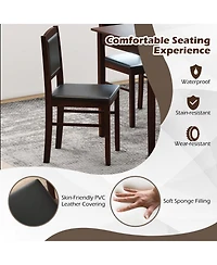 Slickblue 5 Piece Dining Set for 4 with Rubber Wood Legs Compact Design