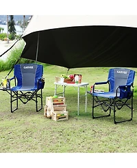 gaomon 2 Piece Portable Outdoor Camping Chair, Aluminum Folding Director Chair with Side Pocket