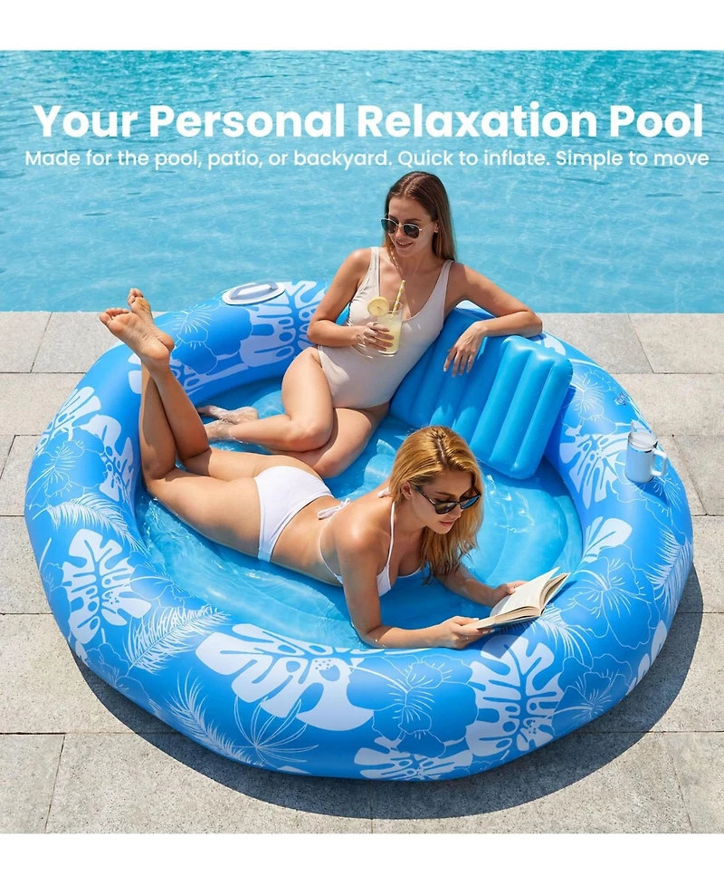 Gnuadz Inflatable Tanning Lounger Float With Sprinkler Pillow Cup Holder