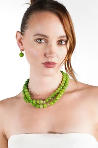 Classicharms Olivia Peridot Bead Choker Necklace