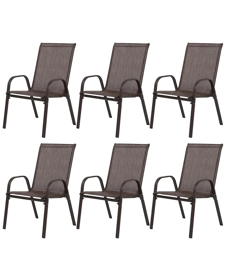 Streamdale Furniture 6piece Patio Chairs with Armrest and High Backrest.