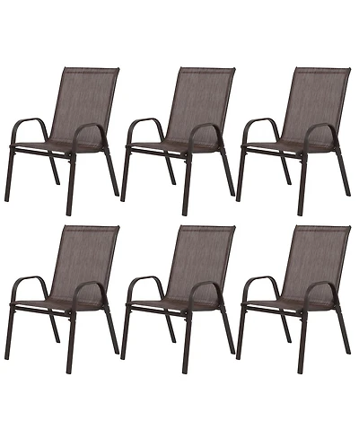Streamdale Furniture 6piece Patio Chairs with Armrest and High Backrest.