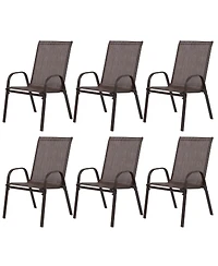 Streamdale Furniture 6piece Patio Chairs with Armrest and High Backrest.