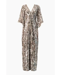 Ivonne Women's Sequin Wide Leg V-Neck Jumpsuit