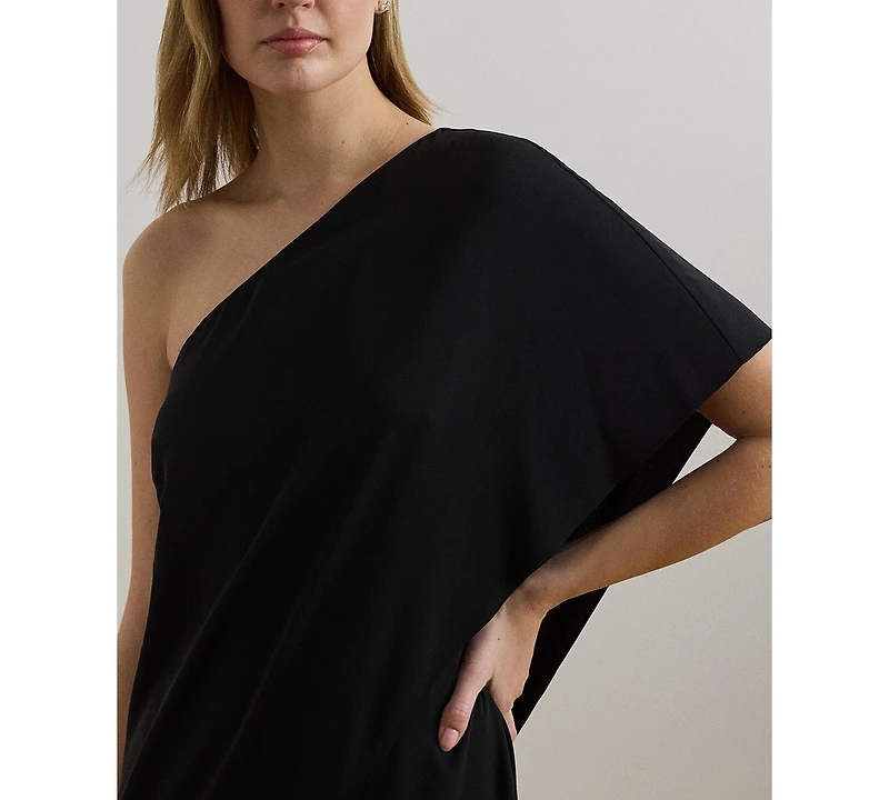 Lauren Ralph Cape Georgette One-Shoulder Jumpsuit