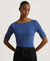 Lauren Ralph Stretch Cotton Boatneck T-Shirt