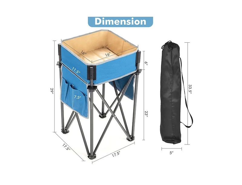 Lucky One 2 Pack Folding Camping Tables with Storage Sink, Portable Picnic Tables
