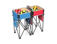 Lucky One 2 Pack Folding Camping Tables with Storage Sink, Portable Picnic Tables