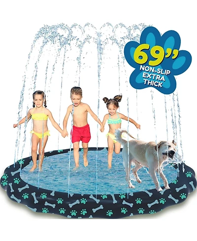 Gnuadz 69 Inches Splash Pad Sprinkler Kids Outdoor Water Toys