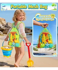Gnuadz 17-piece Collapsible Beach Sand Toys Bucket Water Wheel Set