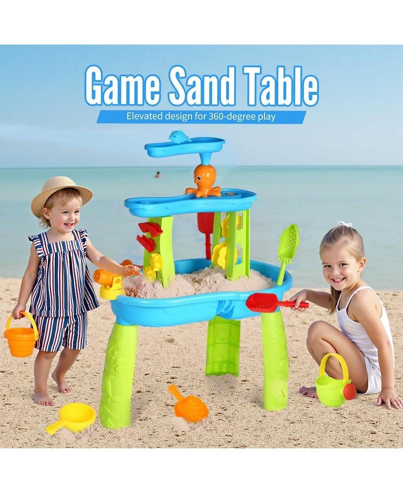 Gnuadz 3-Tier Water Table Kids Outdoor Sensory Play Summer Gift