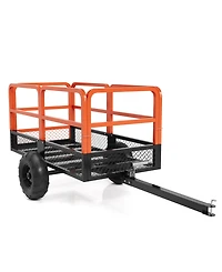 homfan Heavy-Duty Atv Dump Cart w/ 1600 lb Capacity and , Tow-Behind Utility Trailer Foot Pedal Release and All-Terrain Tires