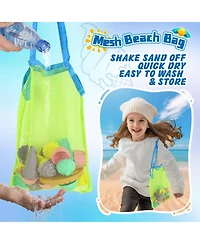 Gnuadz 14-piece Beach Toys Ice Cream Sand Molds Shovels Mesh Bag