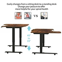 Streamdale Furniture Electric L-Shaped Height Adjustable Standing Desk