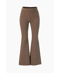 Ivonne Women's Geometric Jacquard Flared Pants
