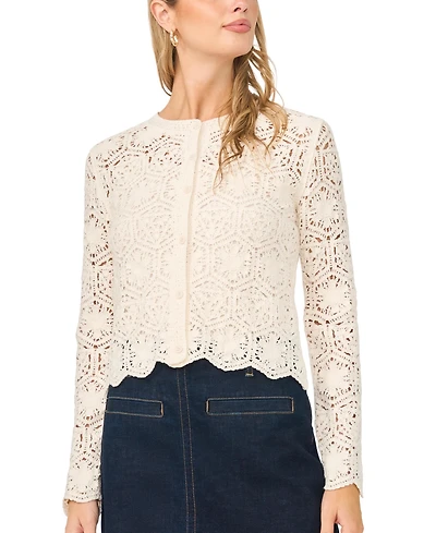 Vince Camuto Women's Crochet Detail Cardigan Sweater