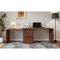 Streamdale Furniture 90 inches L-Desk with 3Drawers and 360degree(s) Rotating Top