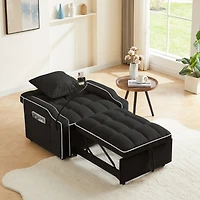 Streamdale Furniture 3-in-1 Convertible Sleeper Sofa Chair Bed with Usb/Type-c
