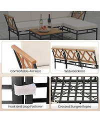 Sugift Shaped Patio Furniture Set for Porch Backyard and Poolside
