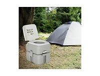 Lucky One 5.3 Gallon Portable Travel Toilet with Piston Pump Flush, Camping Toilet